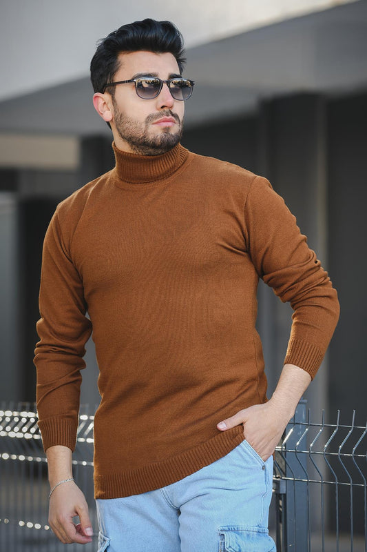 Seka 849 Pamuk Slim Fit Erkek Tam Balıkçı Boğazlı Kazak