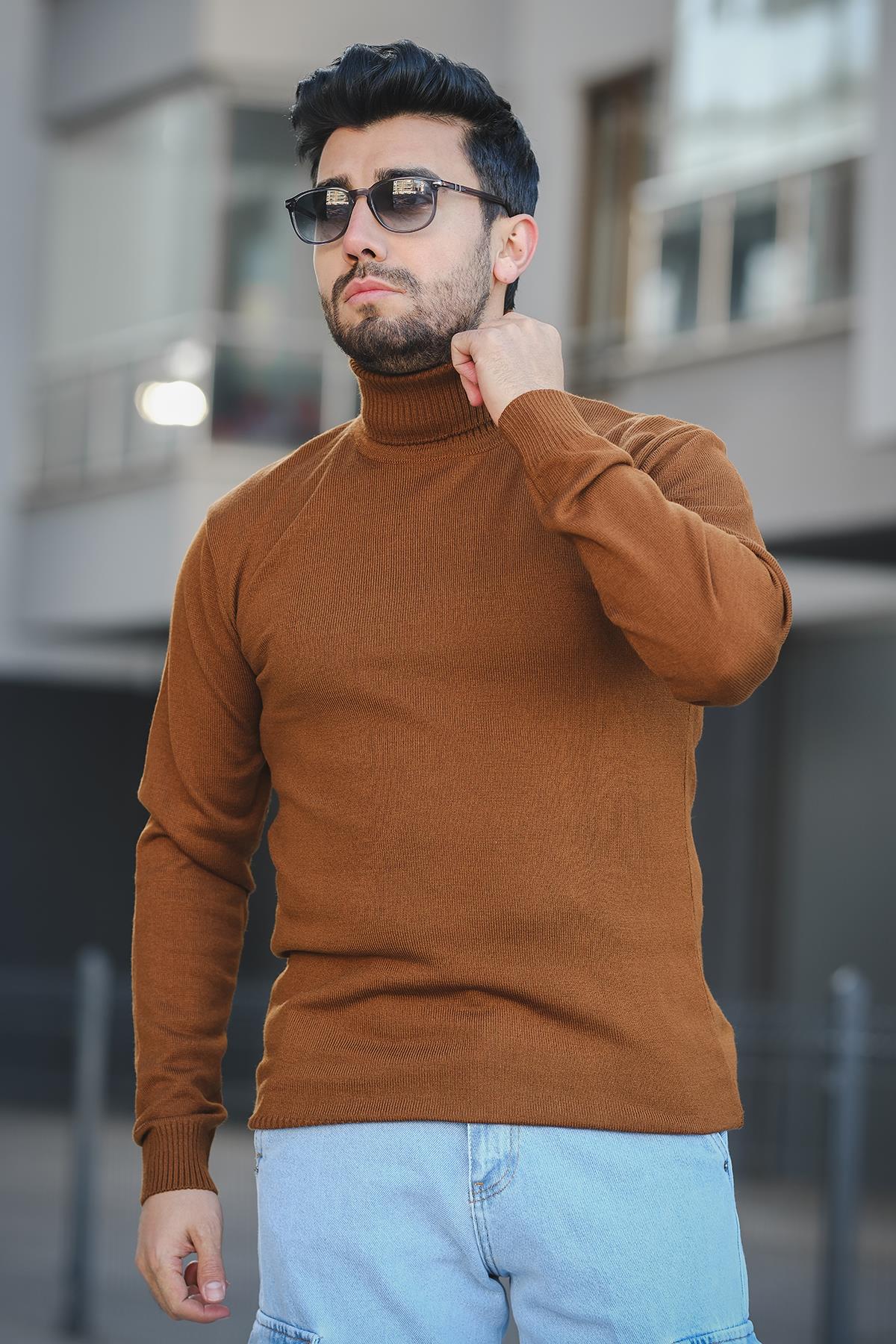 Seka 849 Pamuk Slim Fit Erkek Tam Balıkçı Boğazlı Kazak