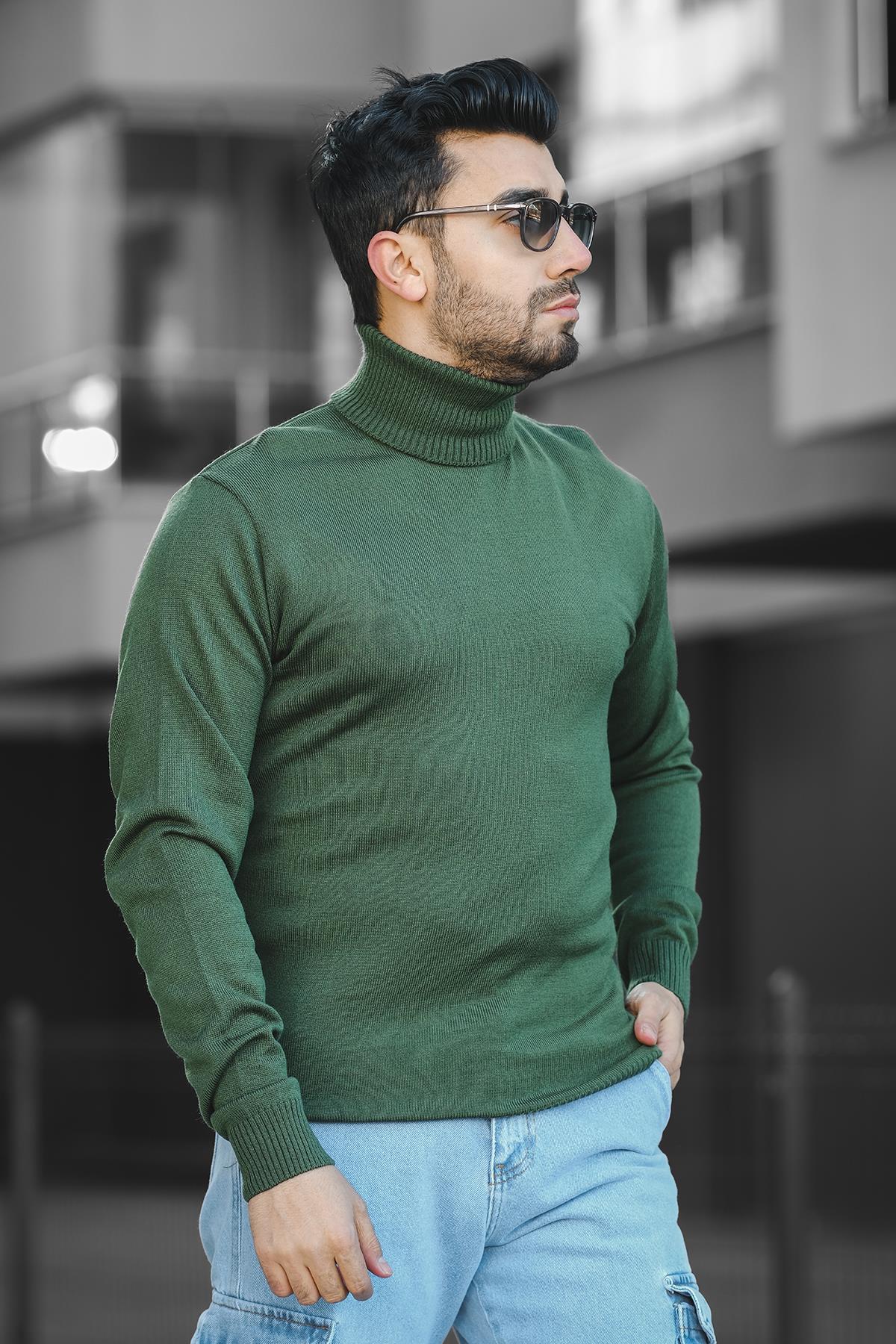 Seka 849 Pamuk Slim Fit Erkek Tam Balıkçı Boğazlı Kazak