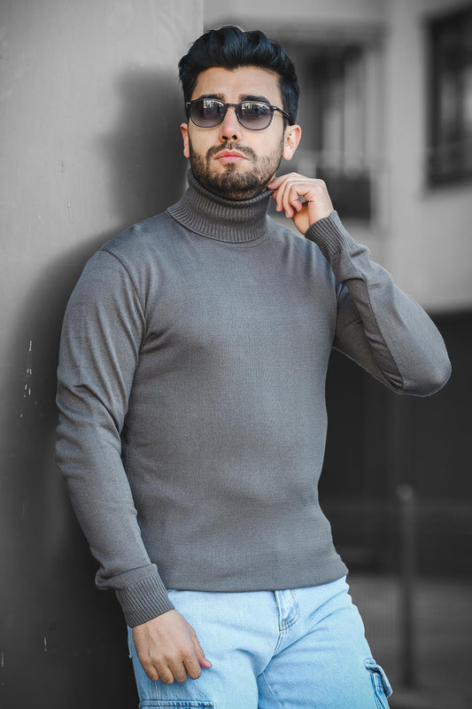 Seka 849 Pamuk Slim Fit Erkek Tam Balıkçı Boğazlı Kazak