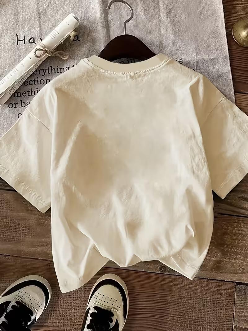 Sevimli Panda Grafikli İpli Cep Detaylı Kısa Kollu Oversize Unisex Bisiklet Yaka Tişört