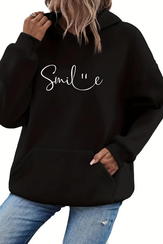 Smile Ön Yazı Baskılı İçi Pamuklu Unisex Sweatshirt