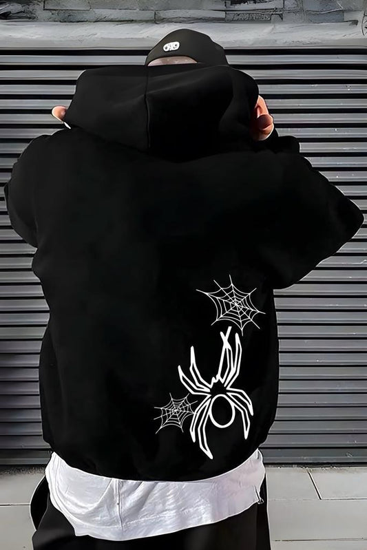 Spider Ön Baskılı Pamuklu Erkek Sweatshirt