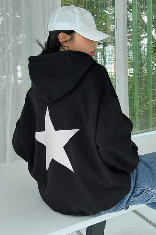 Stars Sırt Yıldız Baskılı Unisex Sweatshirt