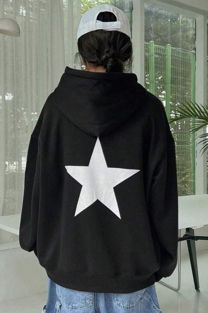 Stars Sırt Yıldız Baskılı Unisex Sweatshirt