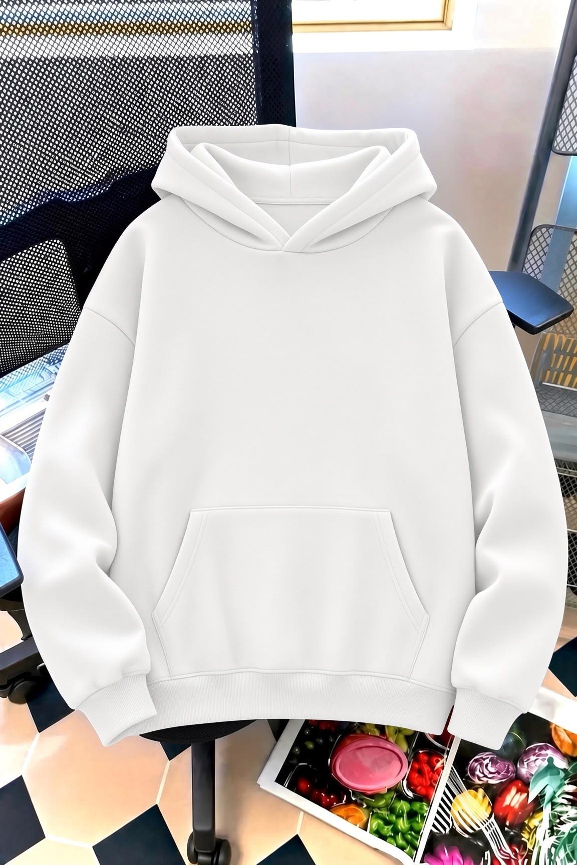 Sunny Day Botanical Sırt Baskılı Oversize Kapüşonlu Sweatshirt | Çiçek Desenli Şardonlu Kumaş Hoodie