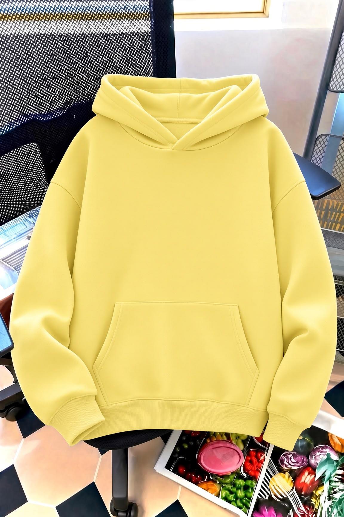 Sunny Day Botanical Sırt Baskılı Oversize Kapüşonlu Sweatshirt | Çiçek Desenli Şardonlu Kumaş Hoodie