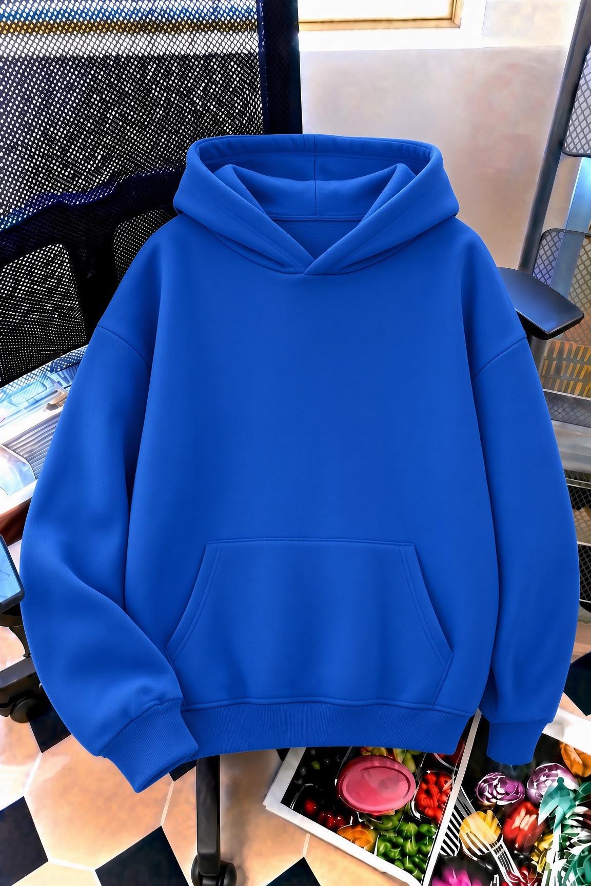 Sunny Day Botanical Sırt Baskılı Oversize Kapüşonlu Sweatshirt | Çiçek Desenli Şardonlu Kumaş Hoodie