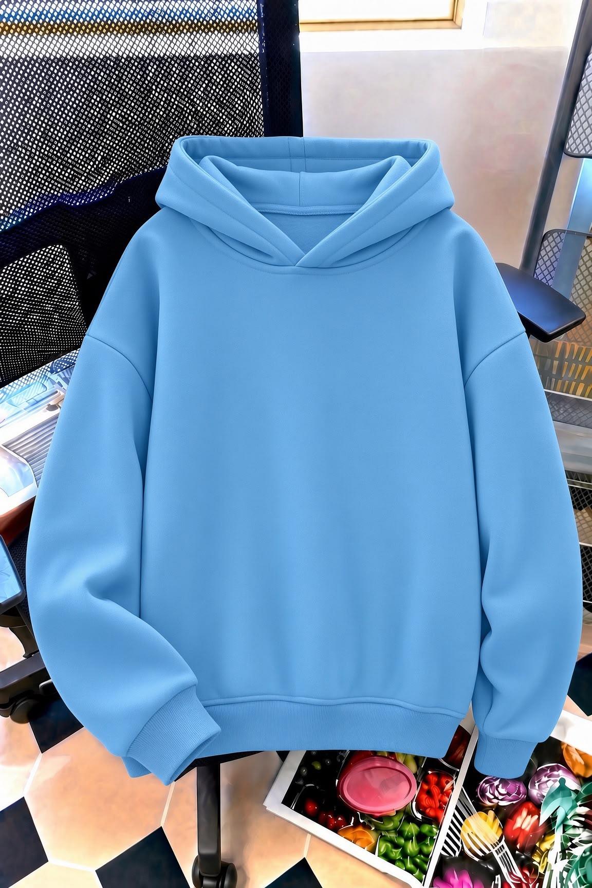 Sunny Day Botanical Sırt Baskılı Oversize Kapüşonlu Sweatshirt | Çiçek Desenli Şardonlu Kumaş Hoodie