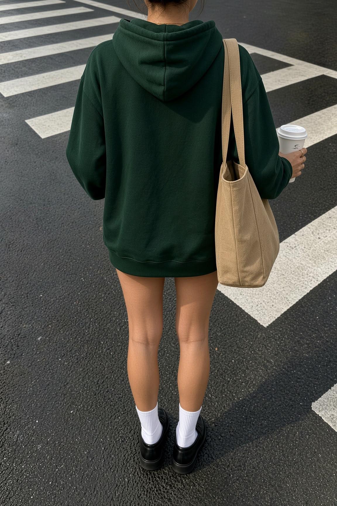 Sw Anime Kedi Tasarımlı Oversize Sweatshirt, Kanguru Cepli İçi Şardonlu Kadın Kapşonlu Üst