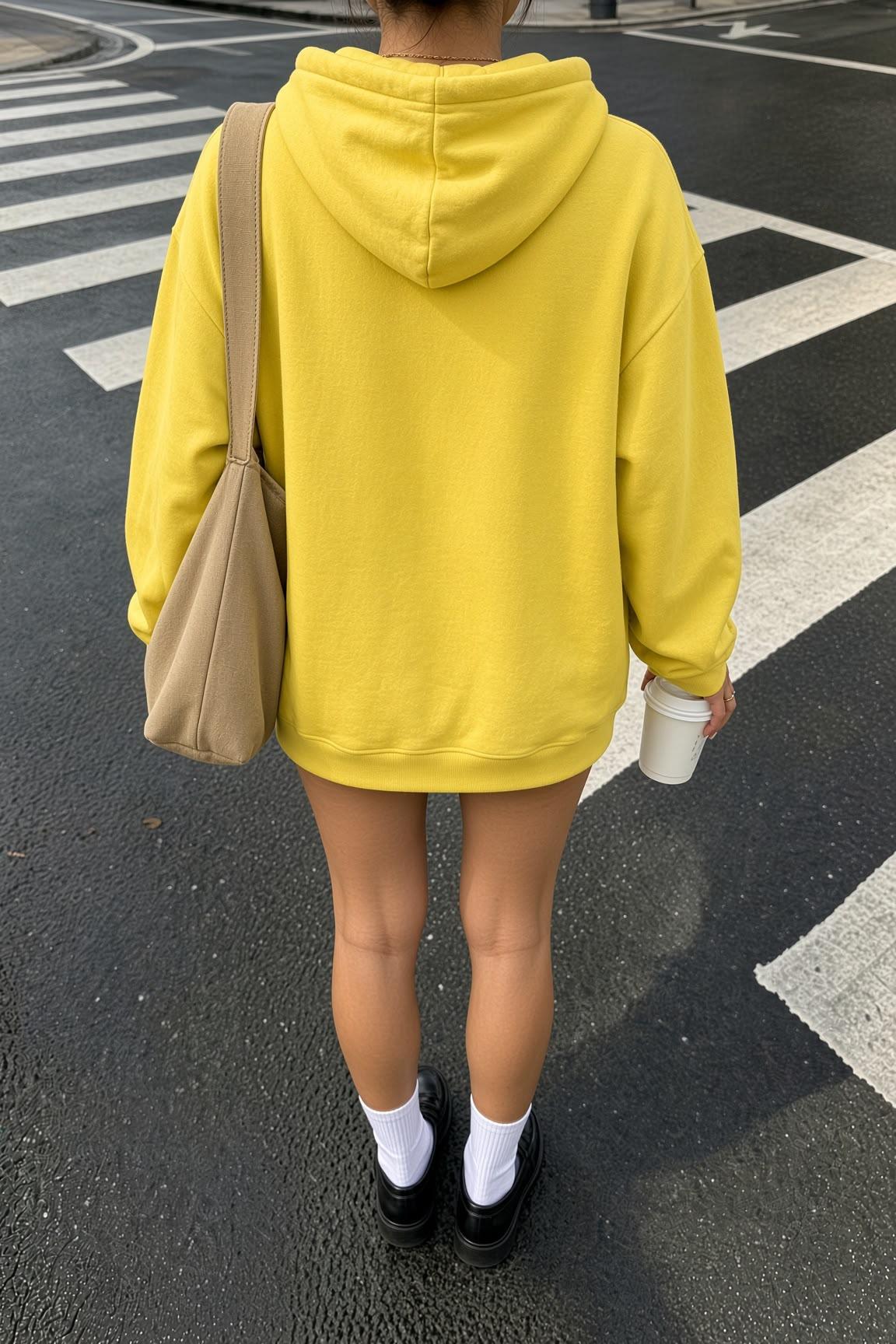 Sw Anime Kedi Tasarımlı Oversize Sweatshirt, Kanguru Cepli İçi Şardonlu Kadın Kapşonlu Üst