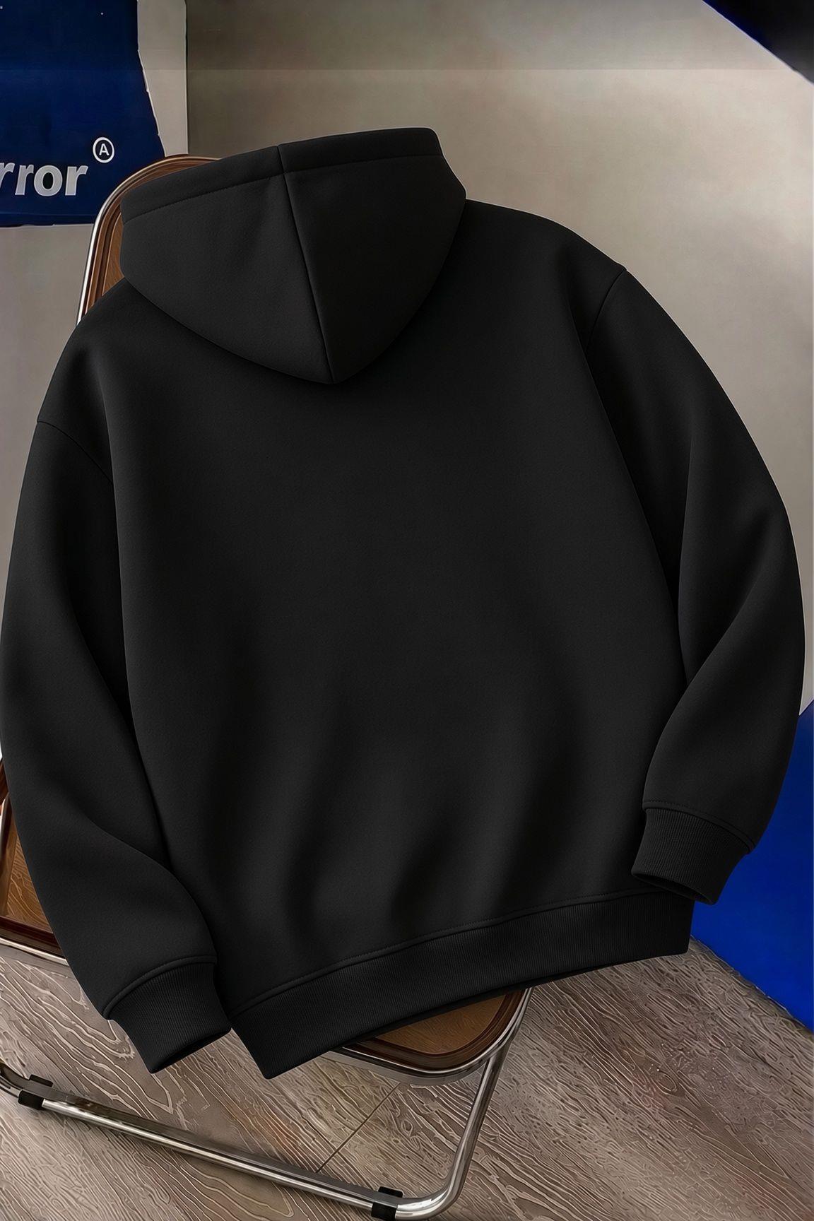 Sw Life Design Minimalist İllüstrasyon Baskılı Unisex Kapüşonlu Sweatshirt-Büyük Beden Seçenekli