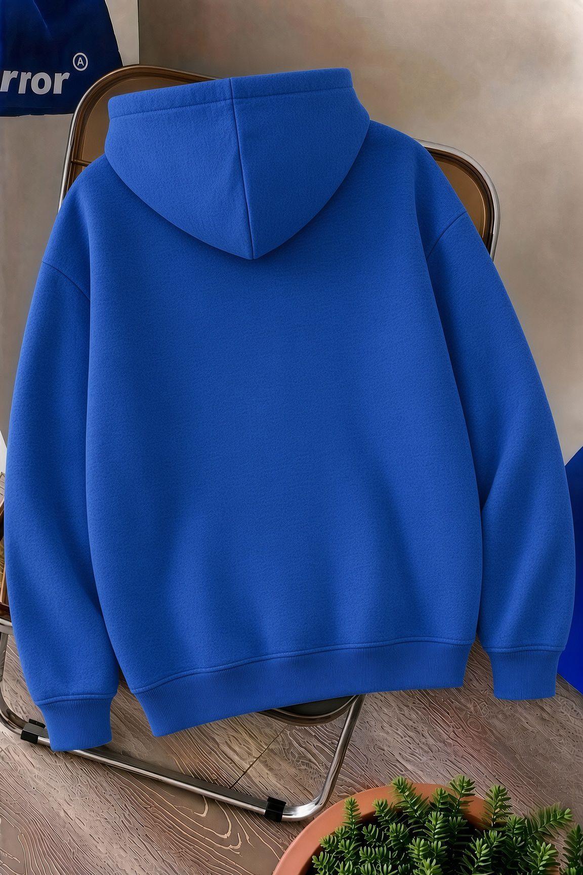 Sw Life Design Minimalist İllüstrasyon Baskılı Unisex Kapüşonlu Sweatshirt-Büyük Beden Seçenekli