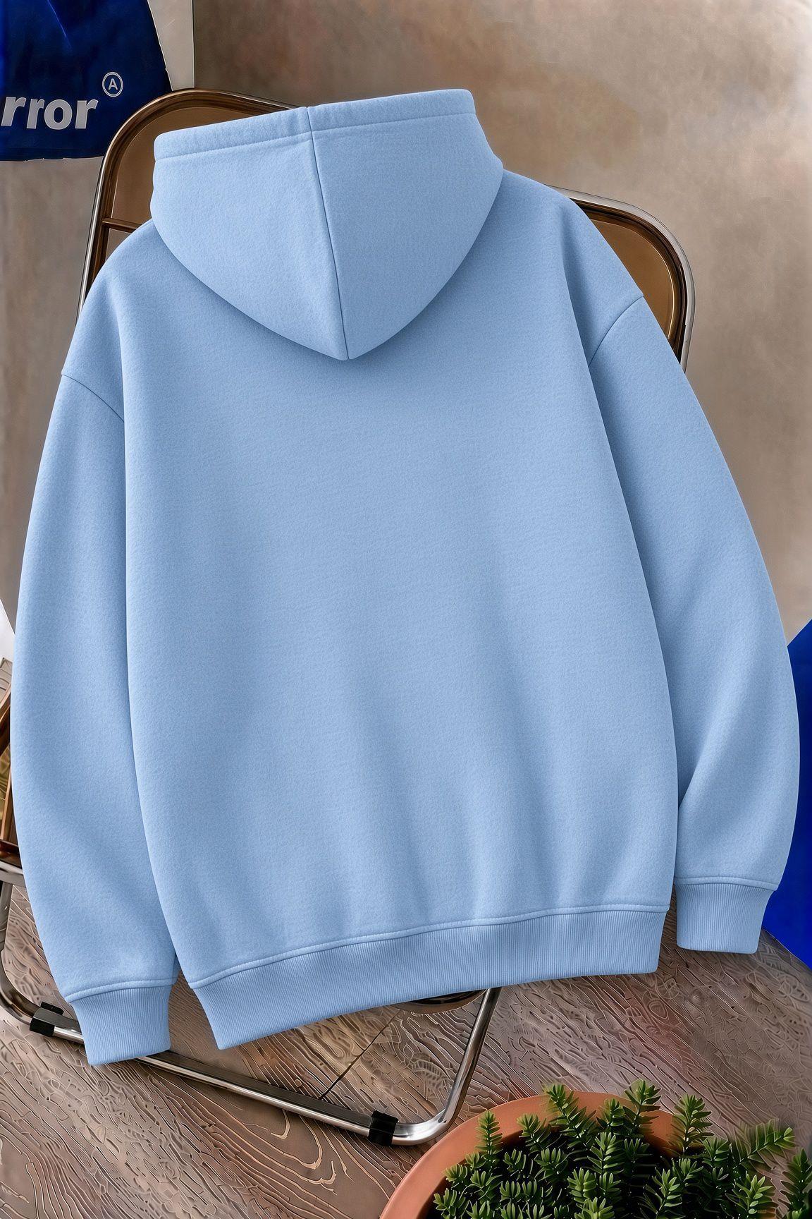 Sw Life Design Minimalist İllüstrasyon Baskılı Unisex Kapüşonlu Sweatshirt-Büyük Beden Seçenekli