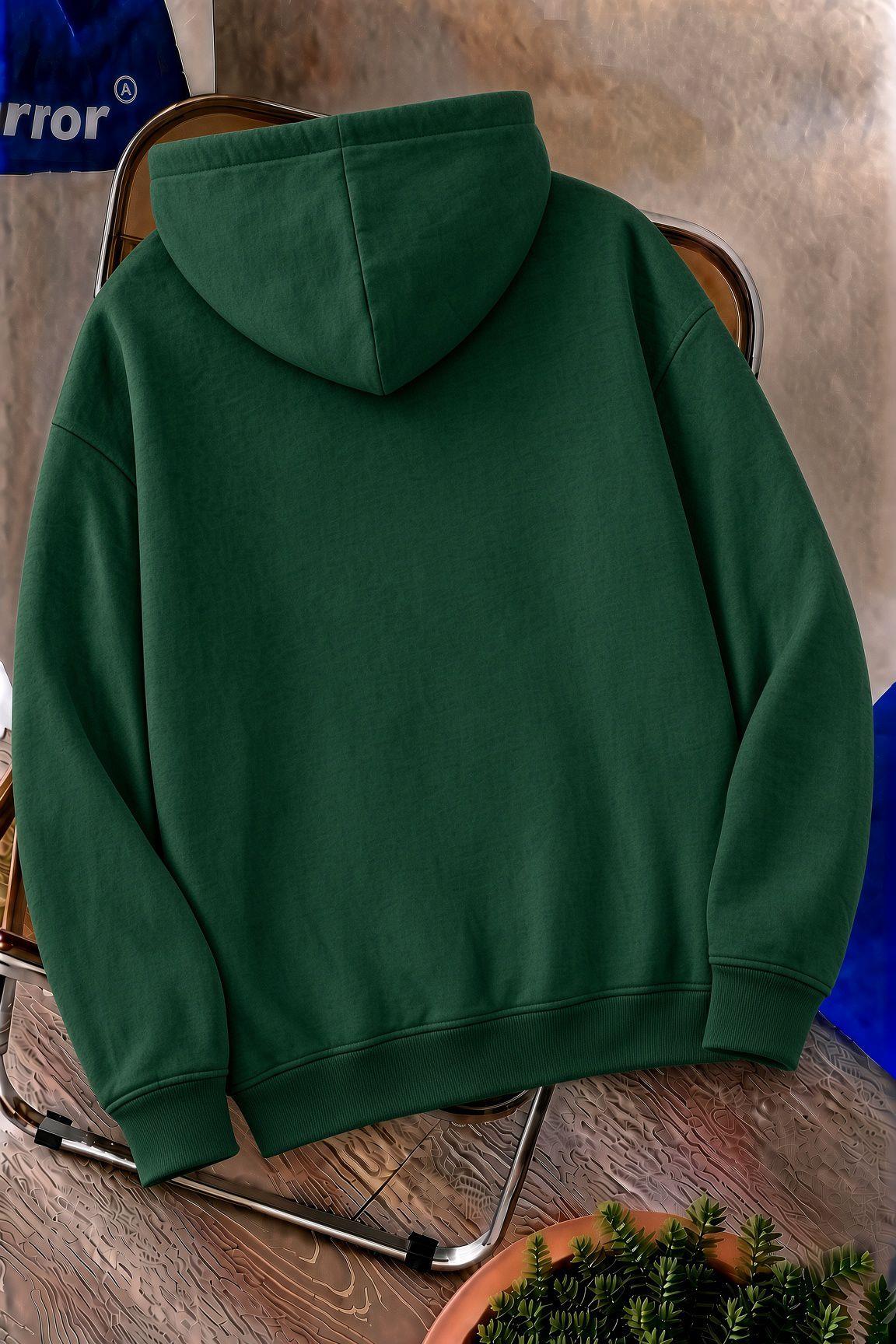 Sw Life Design Minimalist İllüstrasyon Baskılı Unisex Kapüşonlu Sweatshirt-Büyük Beden Seçenekli