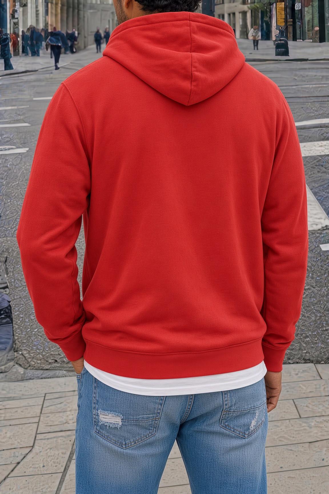 Sw Newyork Brooklyn Baskılı İki İplik Pamuklu Erkek Kanguru Cepli Kapüşonlu Sweatshirt / Hoodie