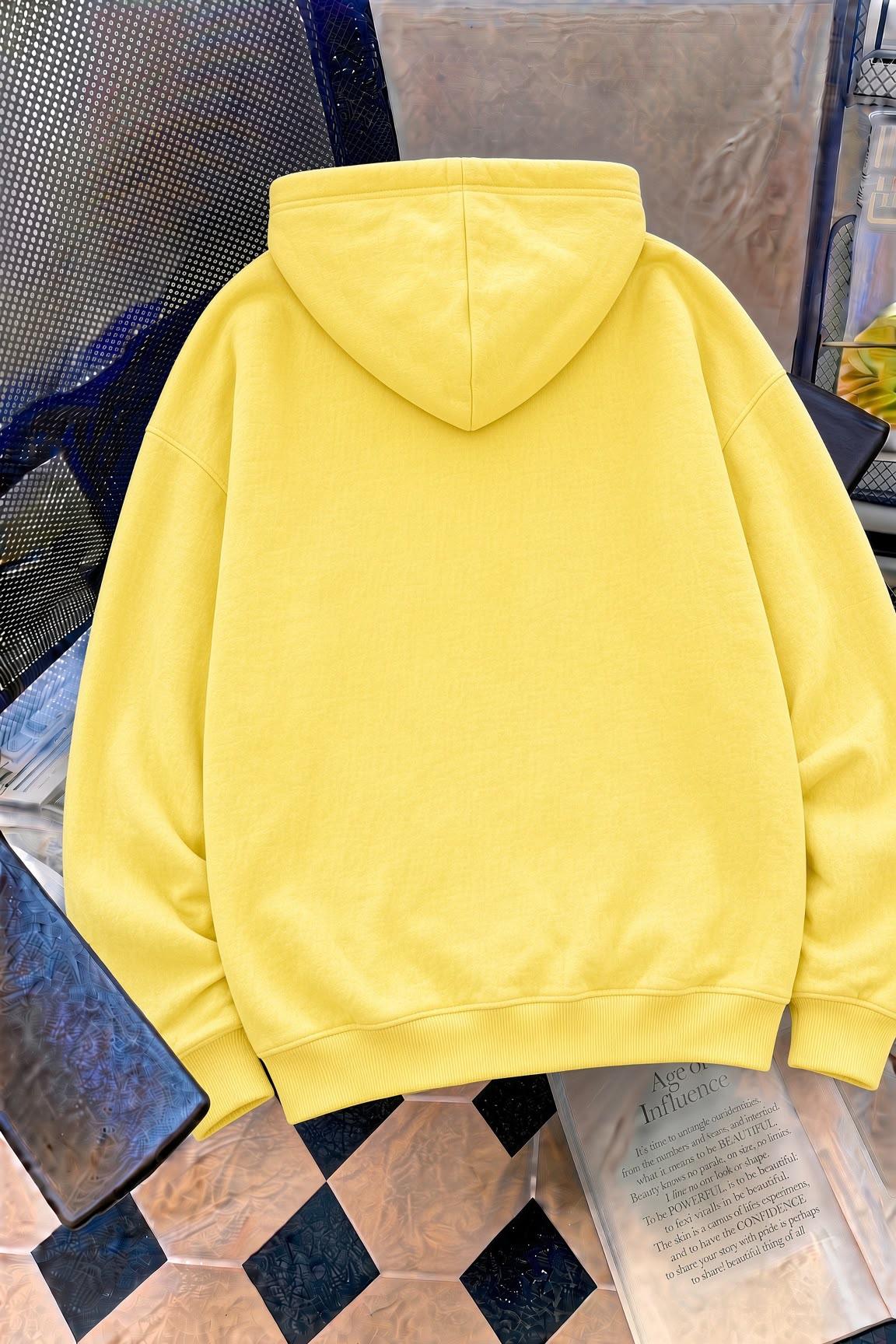 Sw Sevimli Panda Detaylı Kanguru Cepli Oversize Kapüşonlu Sweatshirt (Hoodie)