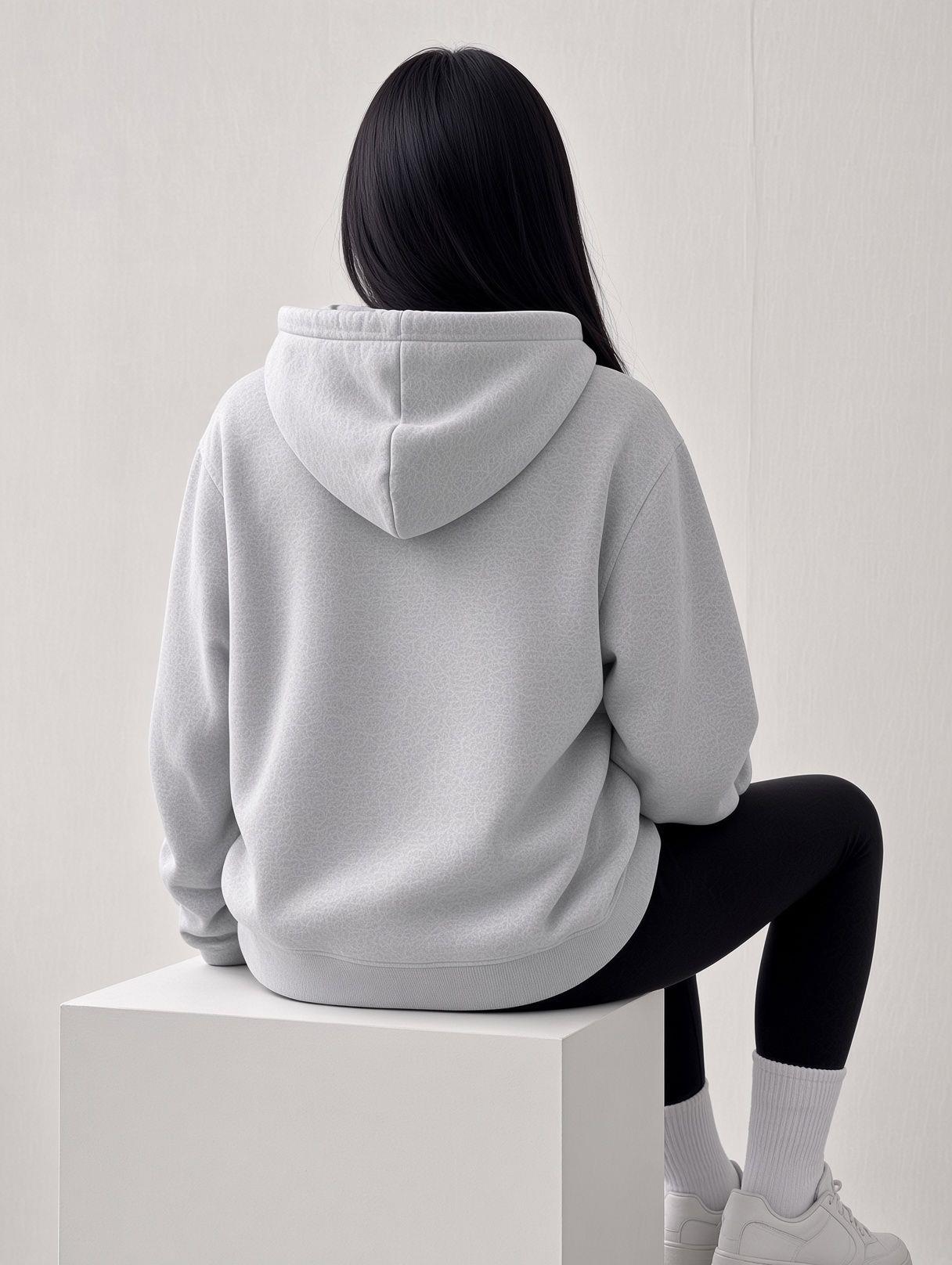 Sw Unisex Oversize "New York Crew" Baskılı Kapüşonlu Kanguru Cep Sweatshirt