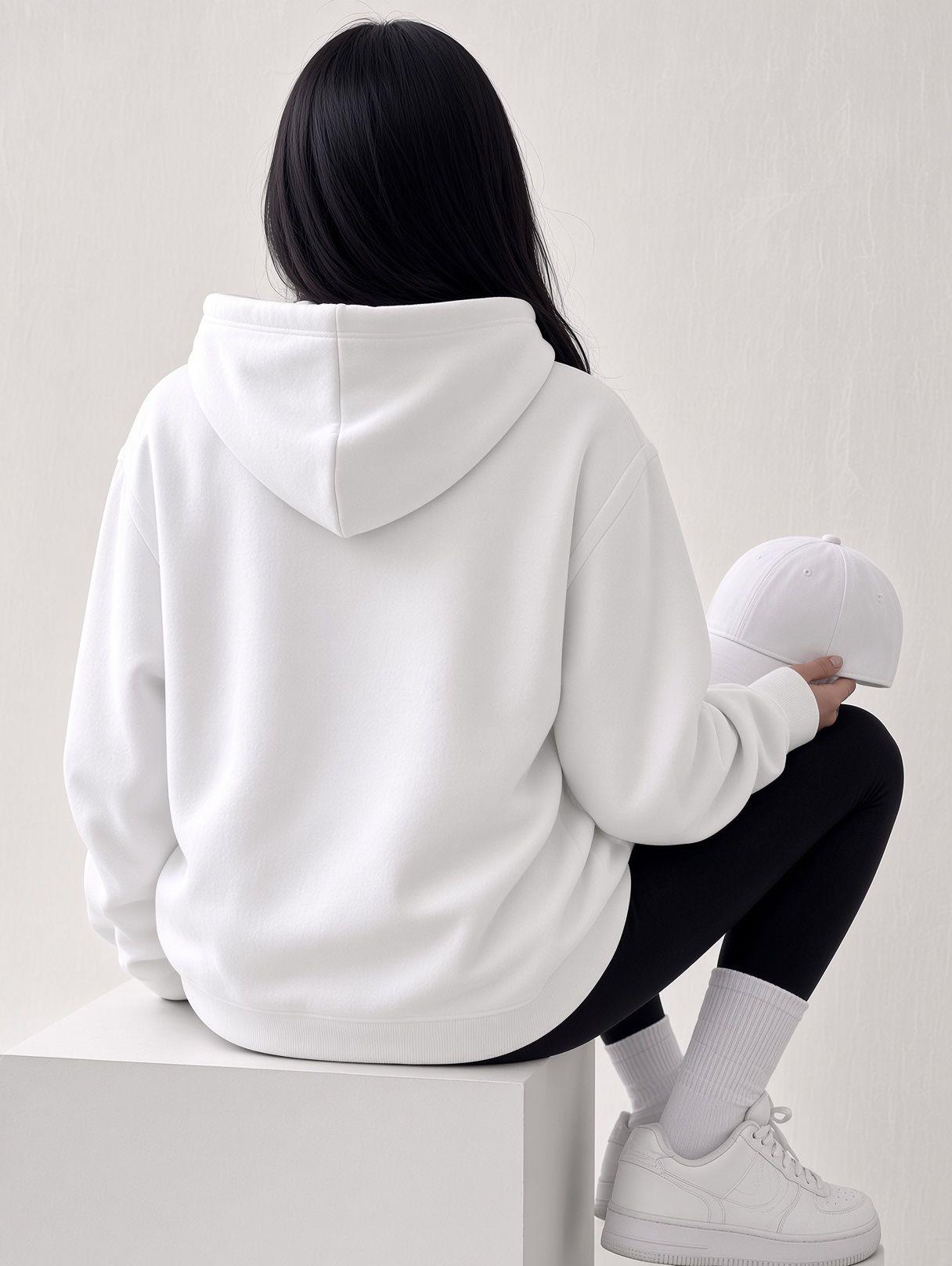 Sw Unisex Oversize "New York Crew" Baskılı Kapüşonlu Kanguru Cep Sweatshirt