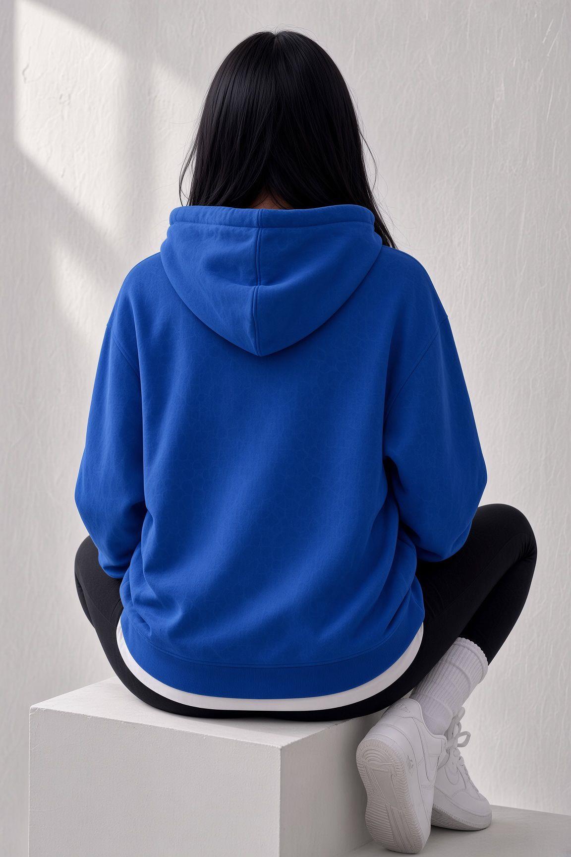 Sw Unisex Oversize "New York Crew" Baskılı Kapüşonlu Kanguru Cep Sweatshirt