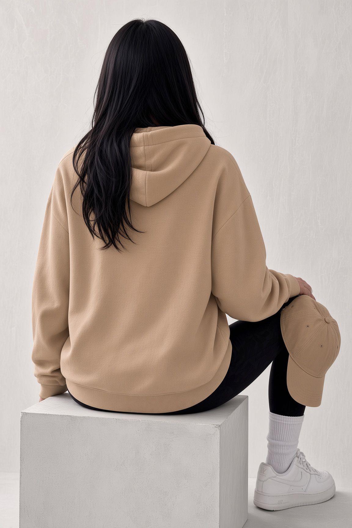 Sw Unisex Oversize "New York Crew" Baskılı Kapüşonlu Kanguru Cep Sweatshirt