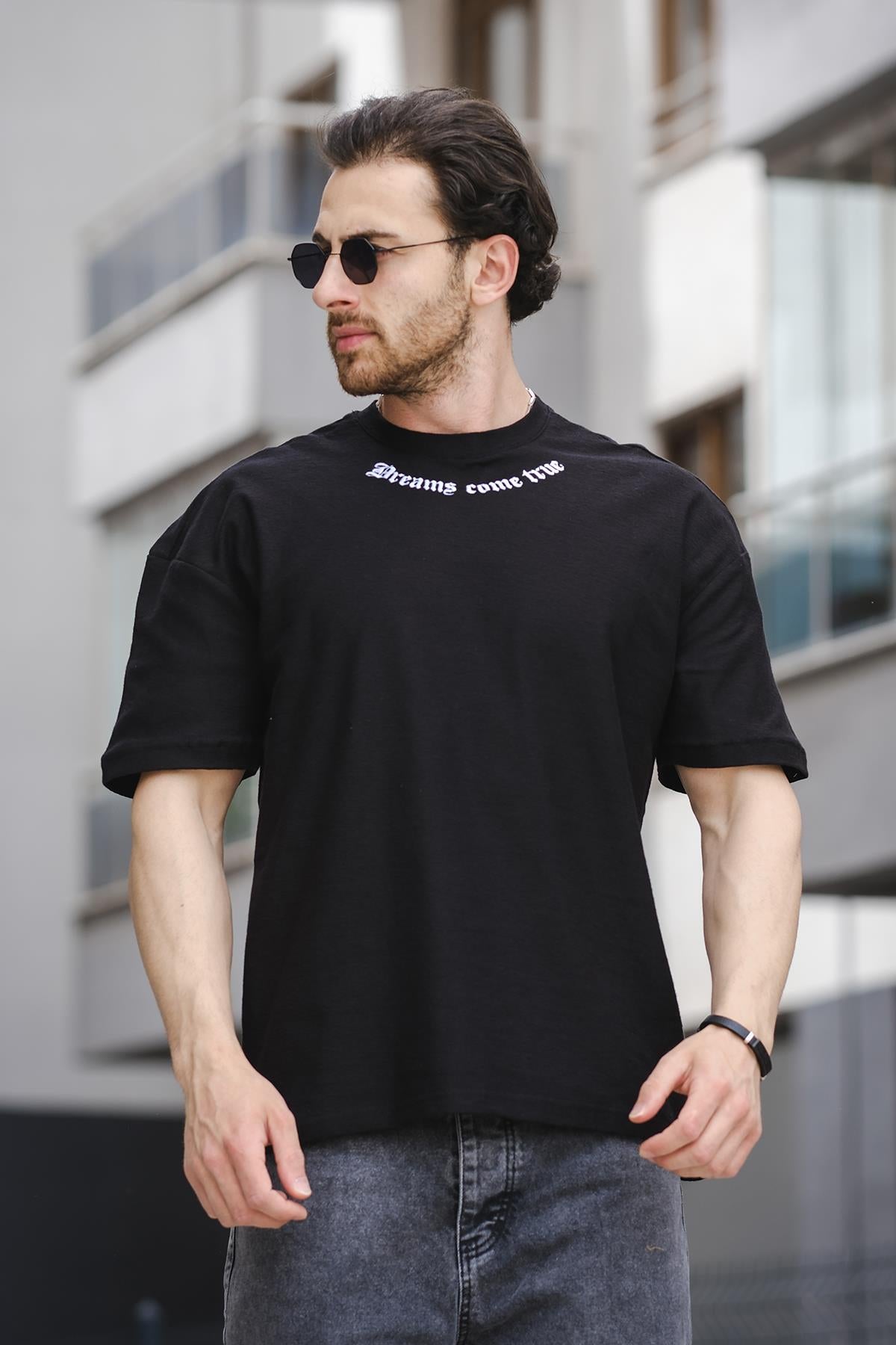 Trc 2783 Baskılı Bisiklet Yaka Oversize Erkek Tshirt