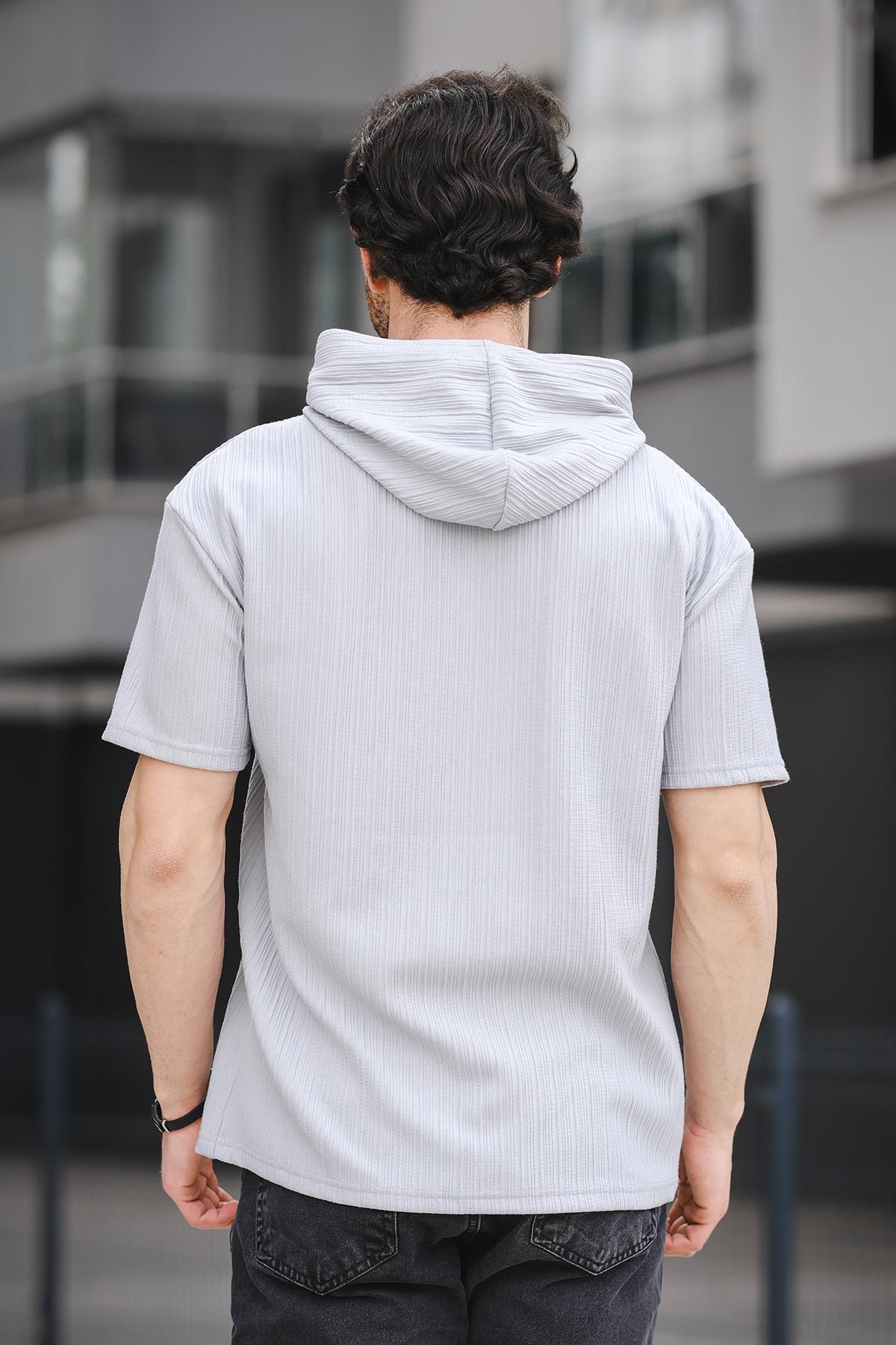 Trc 2789 Baskılı Kapüşonlu Oversize Erkek Tshirt