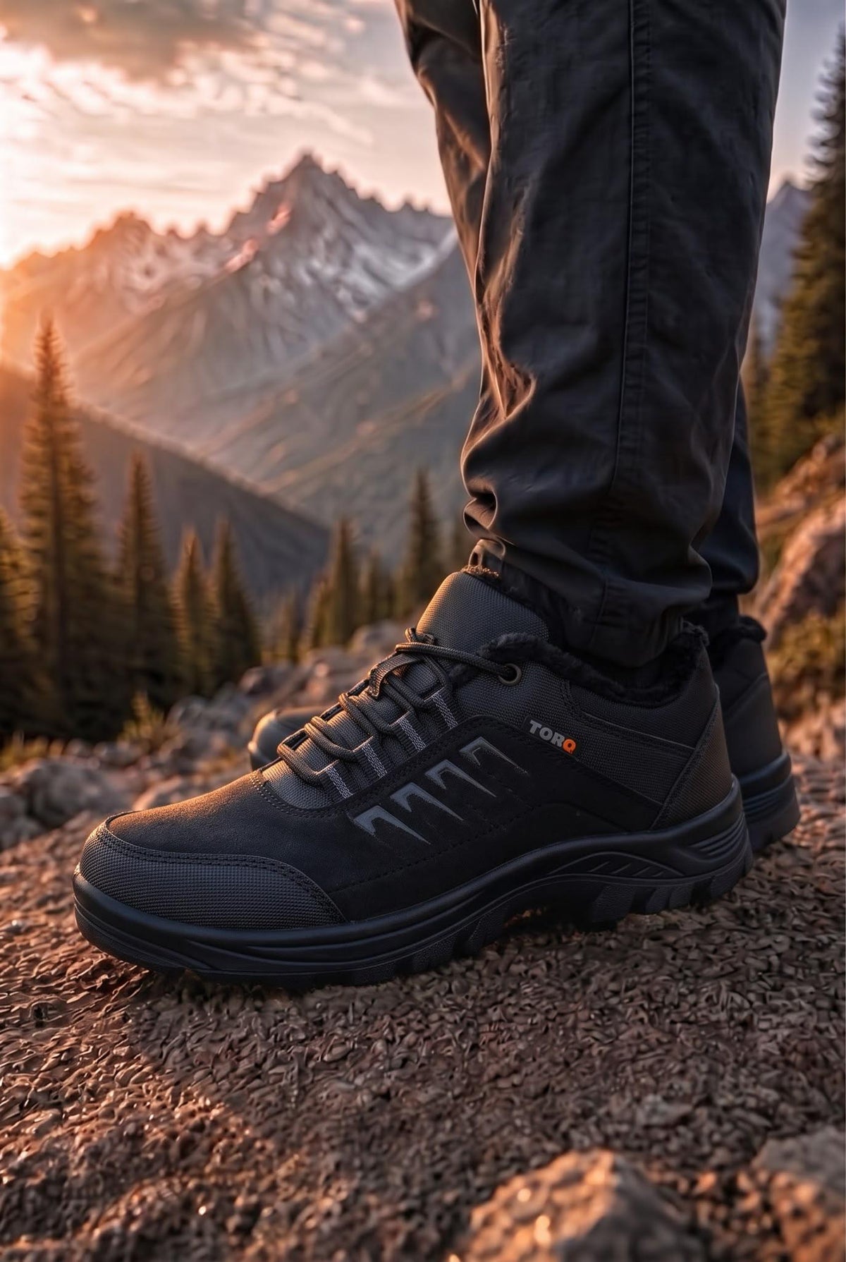 Trq Erkek Outdoor Tırmanış Ayakkabısı - Termal İçi Kürklü Su İtici Trekking Botu