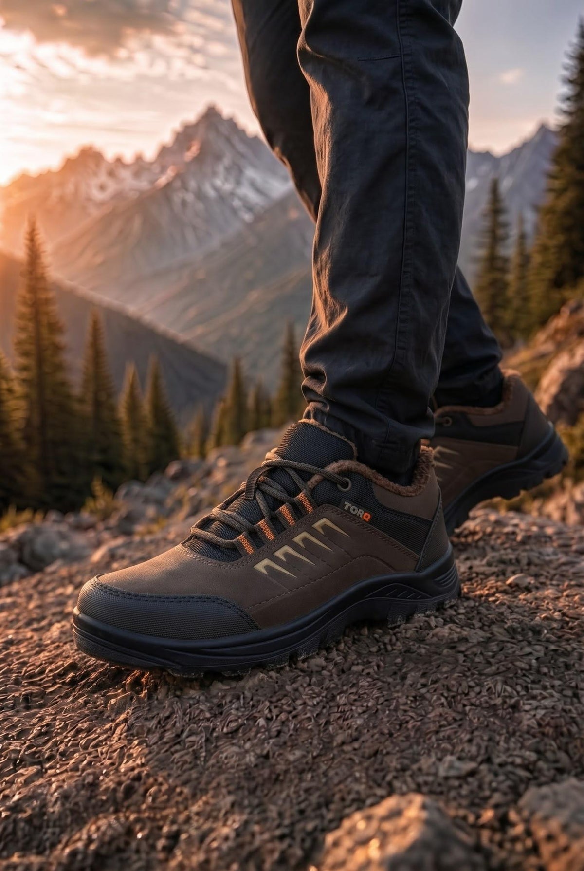 Trq Erkek Outdoor Tırmanış Ayakkabısı - Termal İçi Kürklü Su İtici Trekking Botu