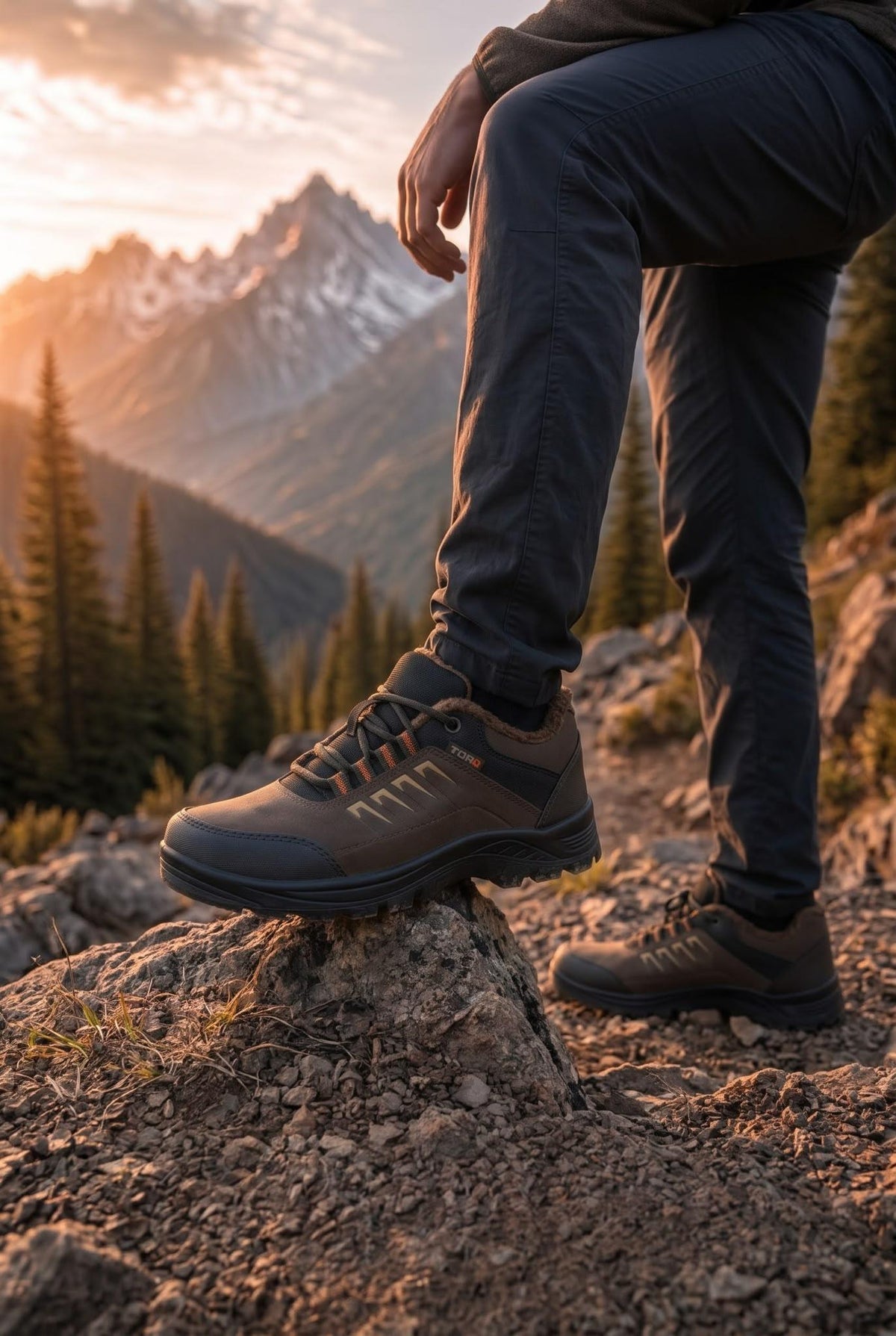 Trq Erkek Outdoor Tırmanış Ayakkabısı - Termal İçi Kürklü Su İtici Trekking Botu