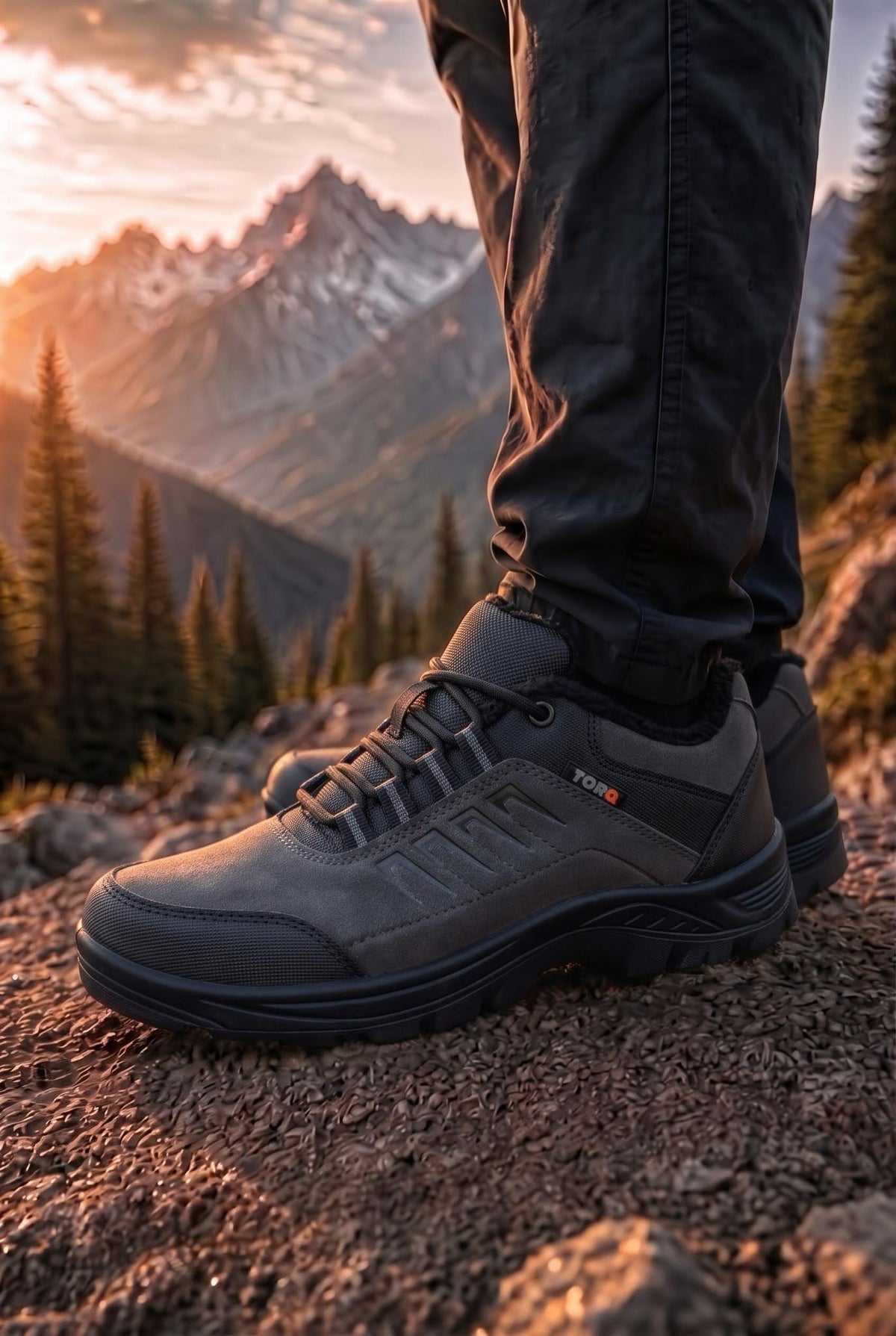 Trq Erkek Outdoor Tırmanış Ayakkabısı - Termal İçi Kürklü Su İtici Trekking Botu