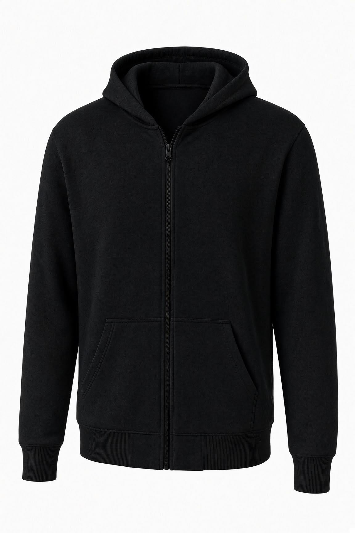Moxy Unisex Fermuarlı Kapüşonlu İki İplik Şardonlu Sweatshirt Rahat Kalıp Kanguru Cepli Basic Hırka