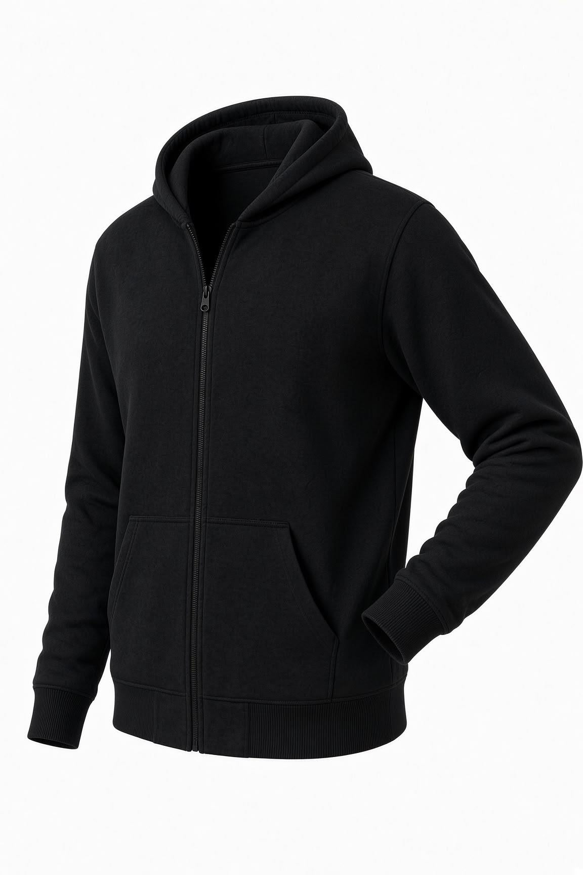 Moxy Unisex Fermuarlı Kapüşonlu İki İplik Şardonlu Sweatshirt Rahat Kalıp Kanguru Cepli Basic Hırka