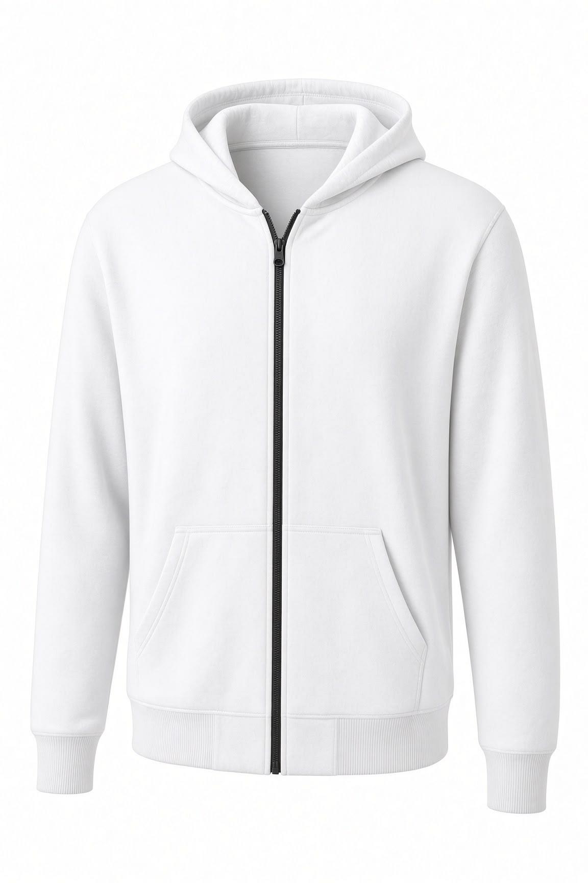 Moxy Unisex Fermuarlı Kapüşonlu İki İplik Şardonlu Sweatshirt Rahat Kalıp Kanguru Cepli Basic Hırka