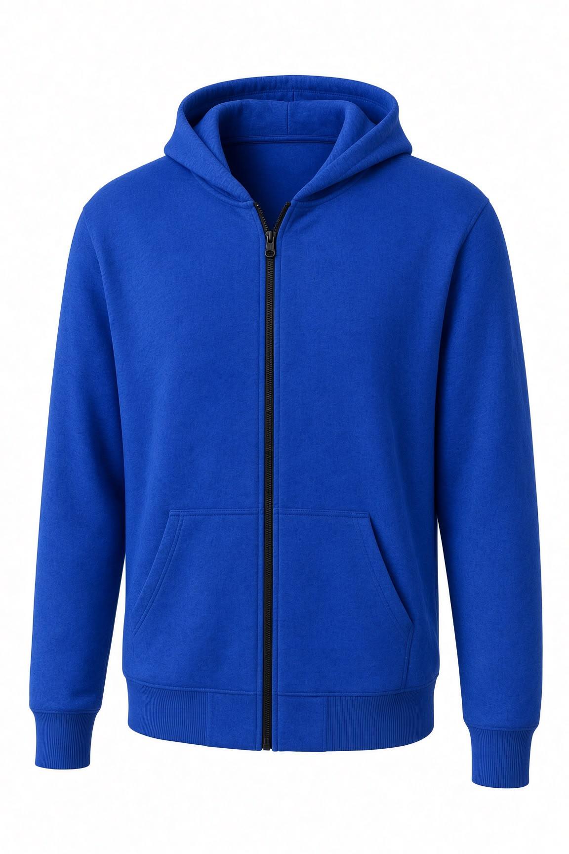 Moxy Unisex Fermuarlı Kapüşonlu İki İplik Şardonlu Sweatshirt Rahat Kalıp Kanguru Cepli Basic Hırka