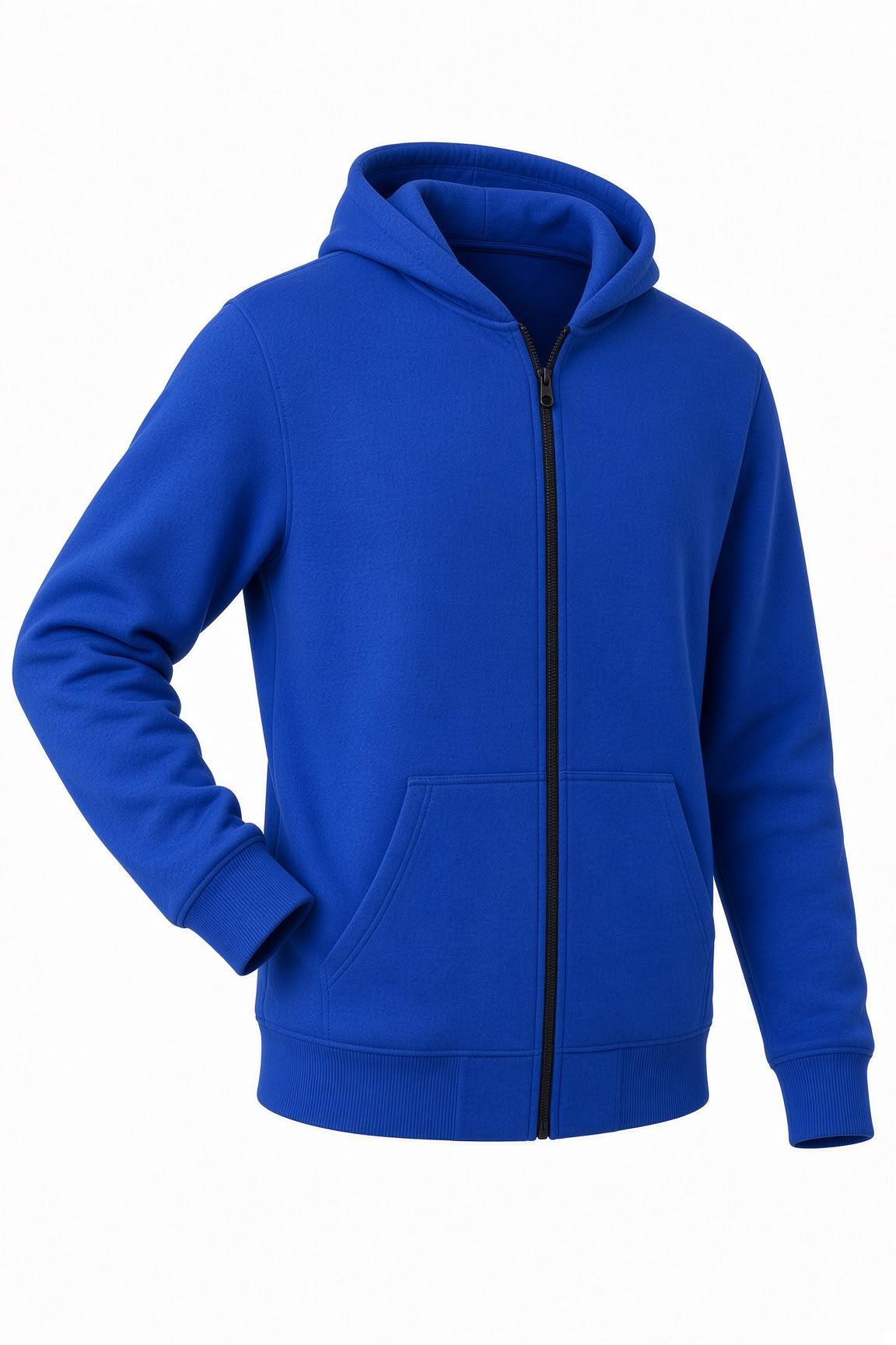 Moxy Unisex Fermuarlı Kapüşonlu İki İplik Şardonlu Sweatshirt Rahat Kalıp Kanguru Cepli Basic Hırka