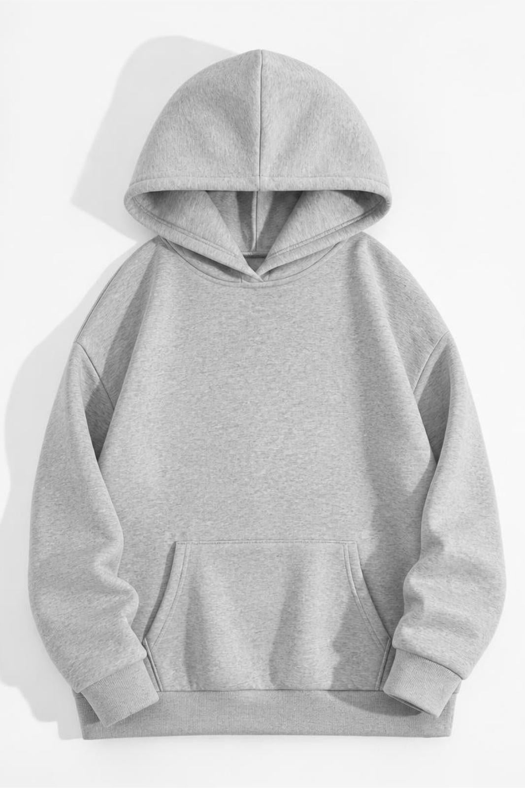 Unisex Oversize LA Sırt Baskılı "Rock The World" Kapüşonlu Sweatshirt Hoodie