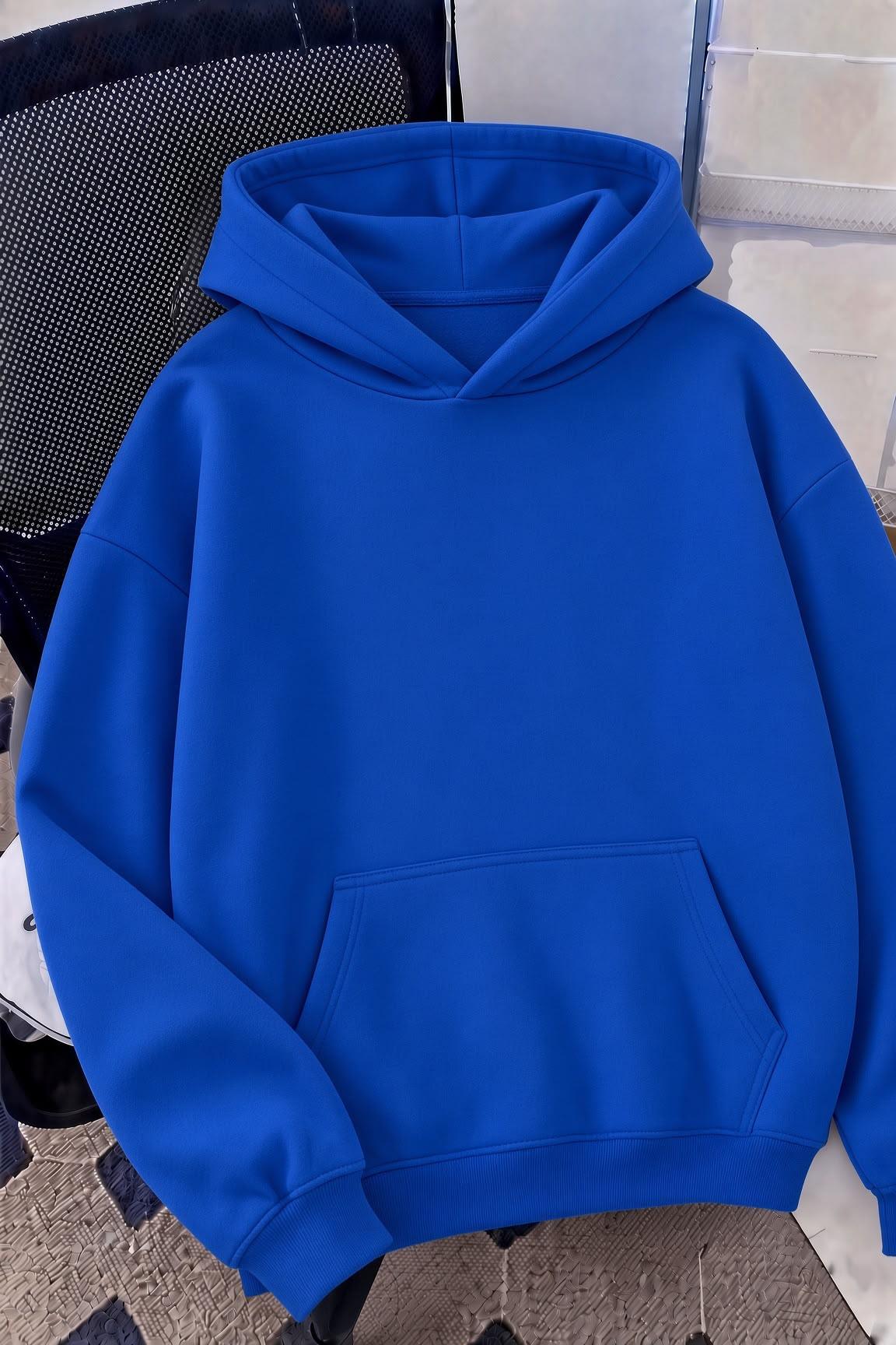 Unisex Oversize LA Sırt Baskılı "Rock The World" Kapüşonlu Sweatshirt Hoodie