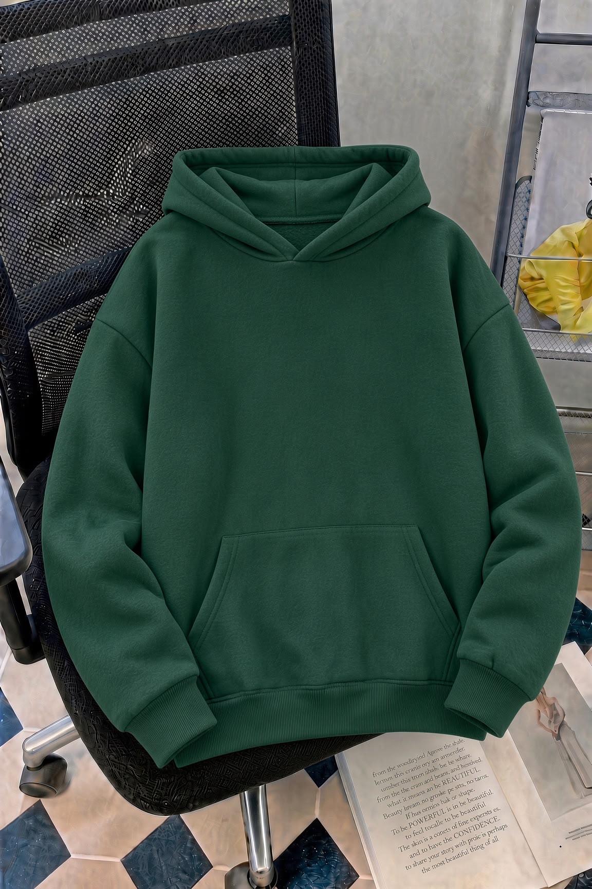 Unisex Oversize "Mentally Ill But Totally Chill" Sırt Baskılı Kapüşonlu Sweatshirt Hoodie