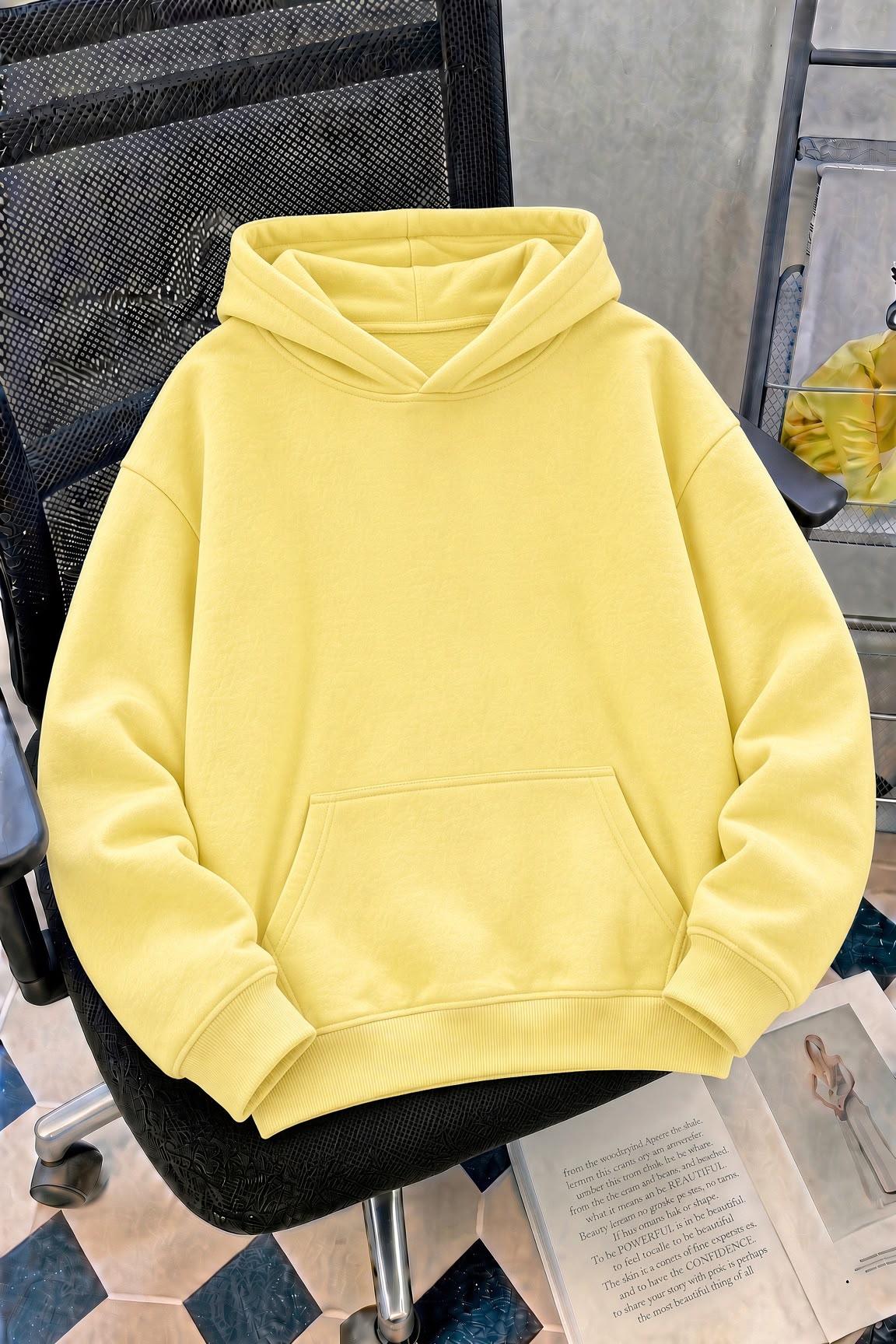 Unisex Oversize "Mentally Ill But Totally Chill" Sırt Baskılı Kapüşonlu Sweatshirt Hoodie