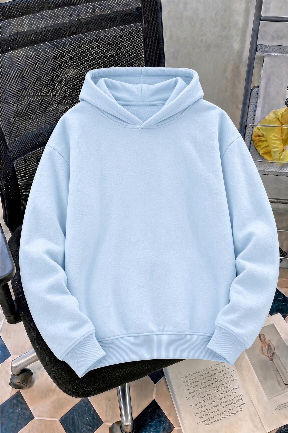 Unisex Oversize "Mentally Ill But Totally Chill" Sırt Baskılı Kapüşonlu Sweatshirt Hoodie
