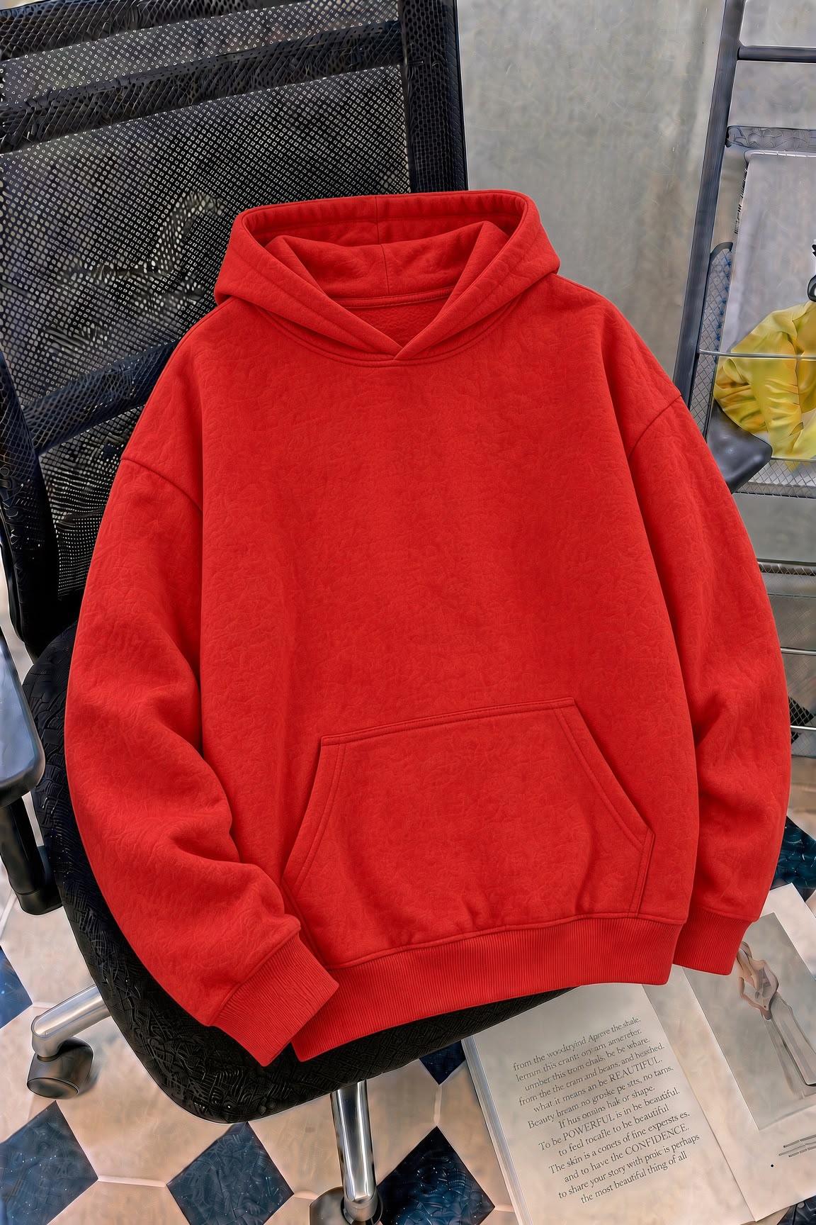 Unisex Oversize "Mentally Ill But Totally Chill" Sırt Baskılı Kapüşonlu Sweatshirt Hoodie