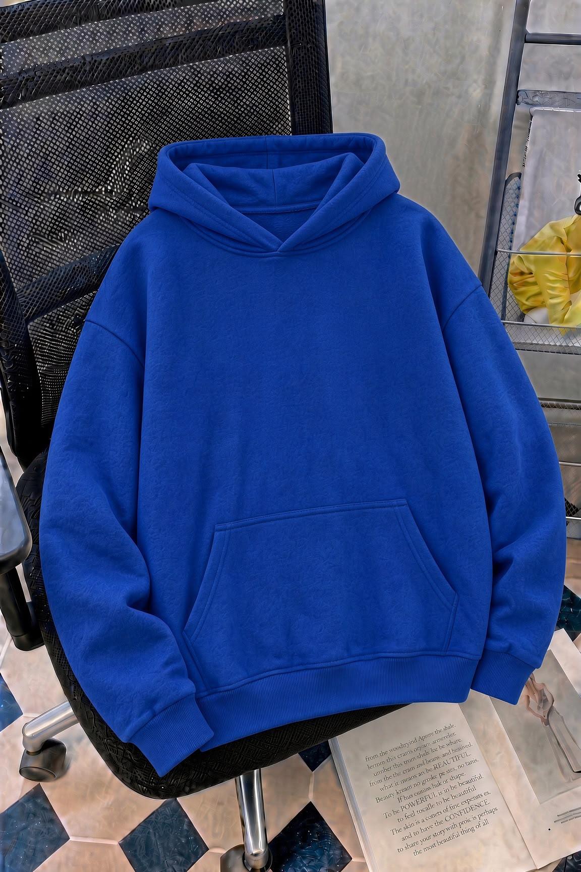 Unisex Oversize "Mentally Ill But Totally Chill" Sırt Baskılı Kapüşonlu Sweatshirt Hoodie