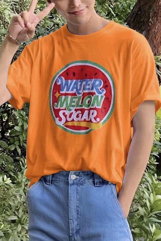 Watermelon Sugar Retro Baskılı Oversize Unisex Pamuklu Tişört