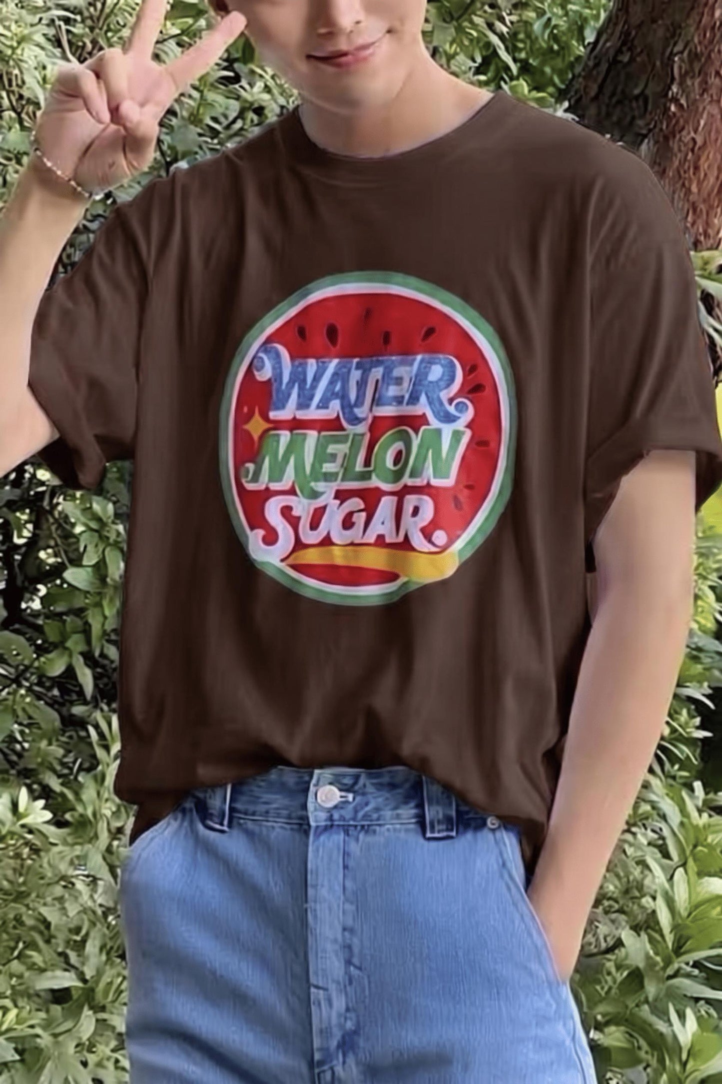 Watermelon Sugar Retro Baskılı Oversize Unisex Pamuklu Tişört