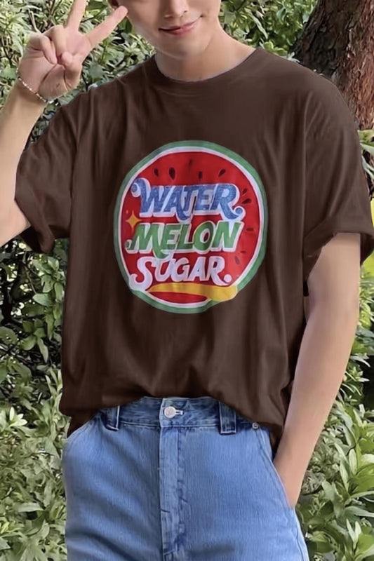 Watermelon Sugar Retro Baskılı Oversize Unisex Pamuklu Tişört