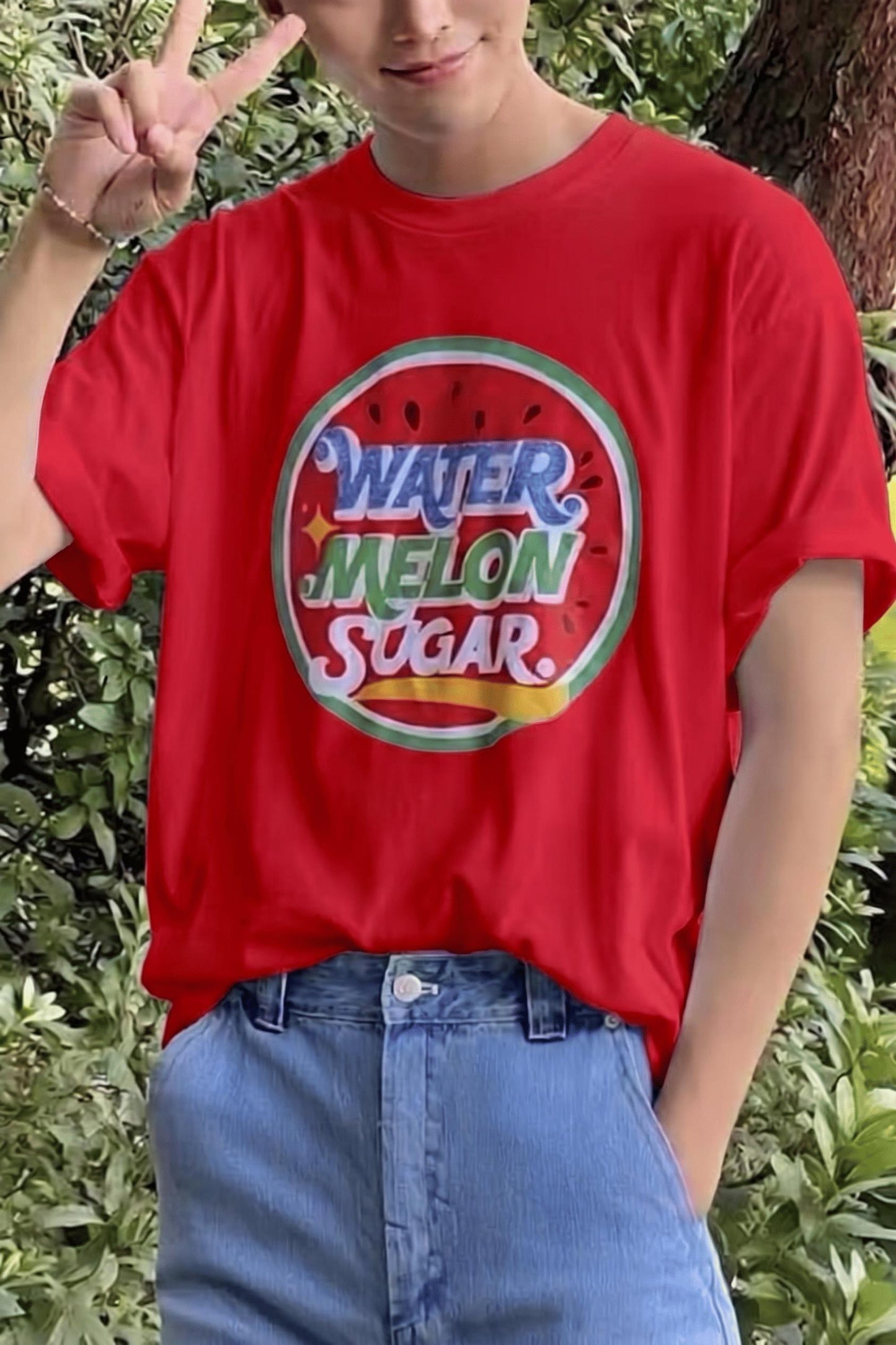Watermelon Sugar Retro Baskılı Oversize Unisex Pamuklu Tişört