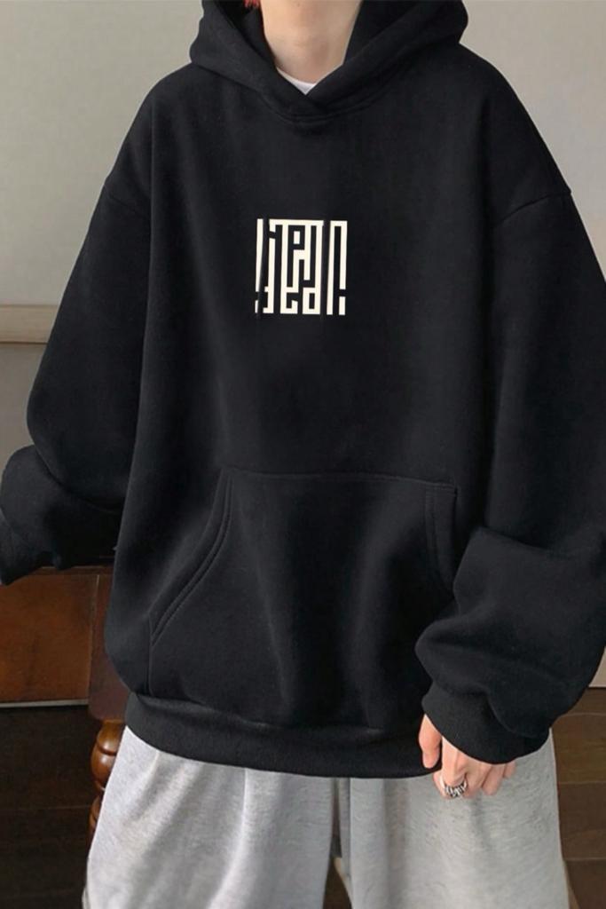 Yeah Square Ön Baskılı Pamuklu Erkek Sweatshirt